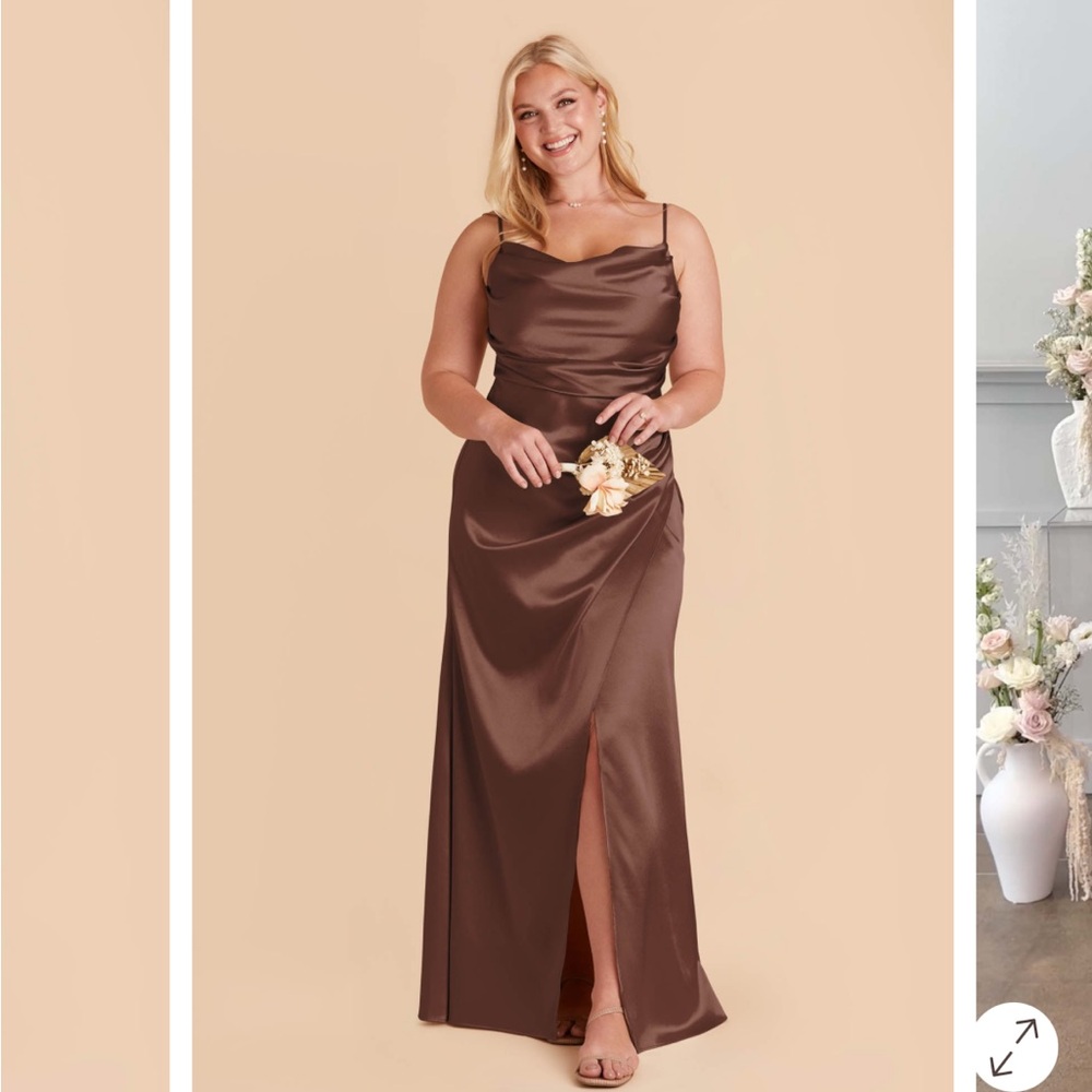 Elegant Brown Satin Gown